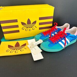 Adidas x Gucci Women's Gazelle Original Satin Leather Sneakers 13.5